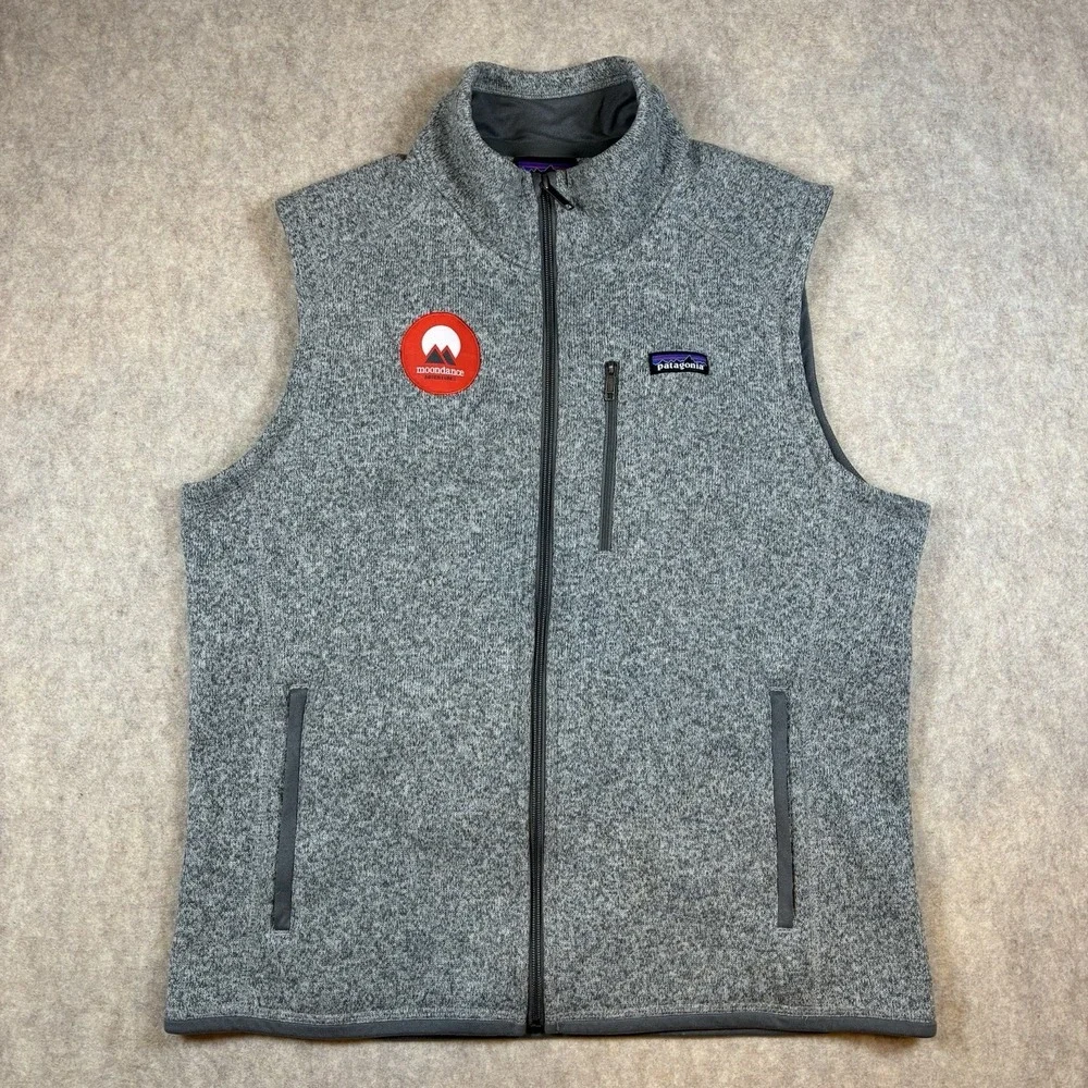 Patagonia Better Sweater Mens L Heathered Gray Vest Full Zip - Company Logo